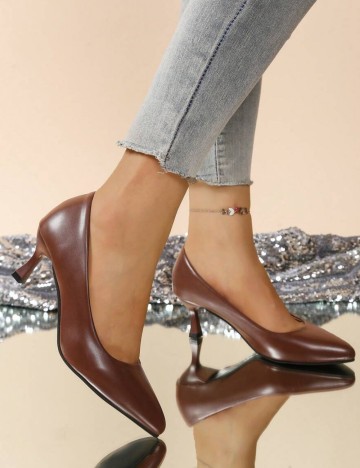Pantofi cu toc Shein, maro