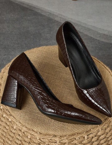 Pantofi cu toc Shein, maro