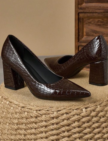 Pantofi cu toc Shein, maro