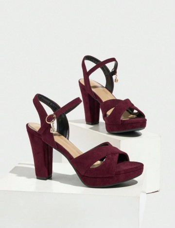 Sandale Cu Toc Shein, vișiniu