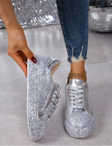 Pantofi Sport Shein, argintiu