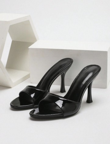 Saboți cu toc Shein CUCCOO, negru