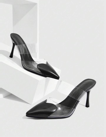 Saboți cu toc Shein, negru