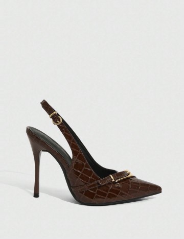 Pantofi cu toc Shein, maro