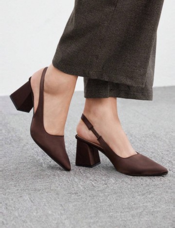 Pantofi cu toc Shein CUCCOO, maro