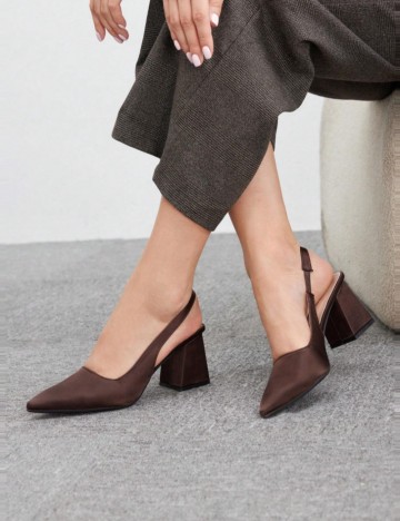 Pantofi cu toc Shein CUCCOO, maro