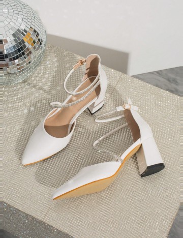 Pantofi cu toc Shein, alb