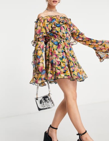 Rochie mini Topshop, mix culori