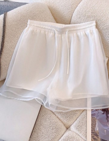 Pantaloni scurți Shein, alb