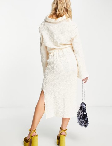 Fustă maxi 4th & Reckless, crem