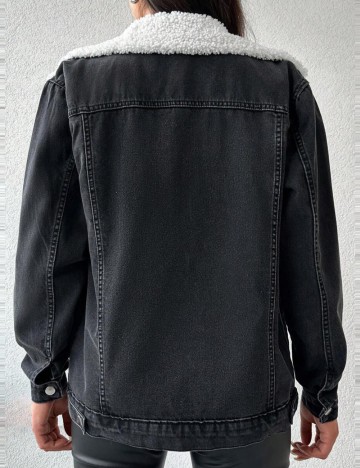 Geacă de blugi Shein H, negru