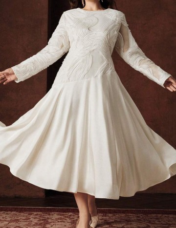 Rochie midi Shein Curve+, crem