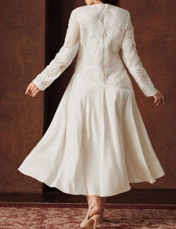 Rochie midi Shein Curve+, crem