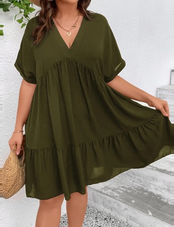 Rochie mini Shein Curve+, kaki