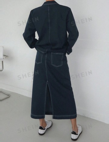 Fustă de blugi Shein, albastru