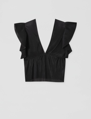 Bluză cu mânecă scurtă Pull&Bear, negru