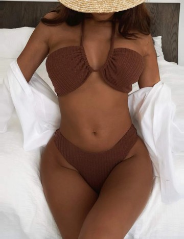 Costum de baie Shein, maro