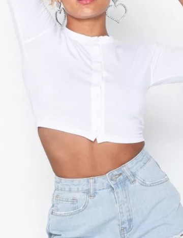 Bluză cu nasturi Missguided, alb