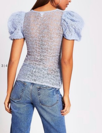 Cămașă cu m&acirc;necă scurtă River Island, albastru