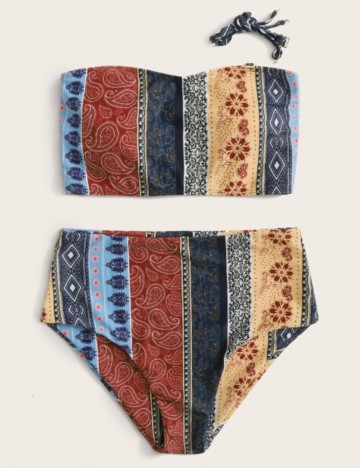 Costum de baie Shein, mix culori
