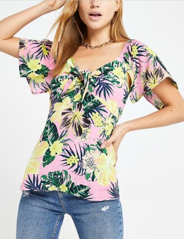 Cămașă cu m&acirc;necă scurtă River Island, mix culori