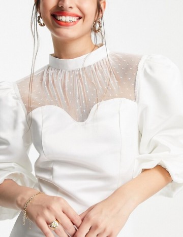 Rochie mini Collective, alb