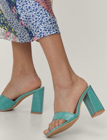 Saboți cu toc NASTY GAL, verde