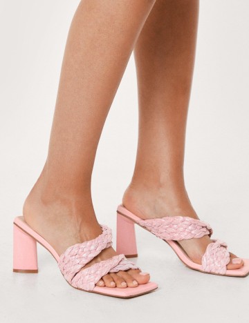 Saboți cu toc NASTY GAL, roz