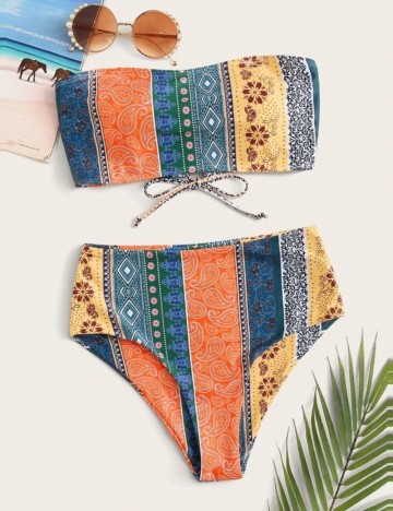 Costum de baie Shein, mix culori