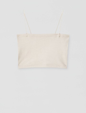 Top cu bretele subțiri Pull&Bear, bej