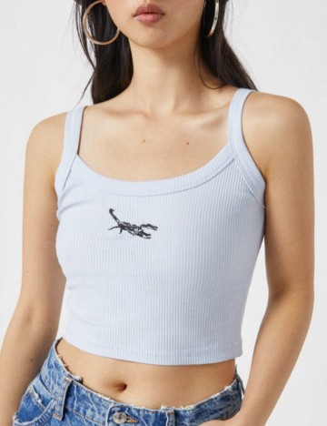 Top cu bretele subțiri Pull&Bear, bleu