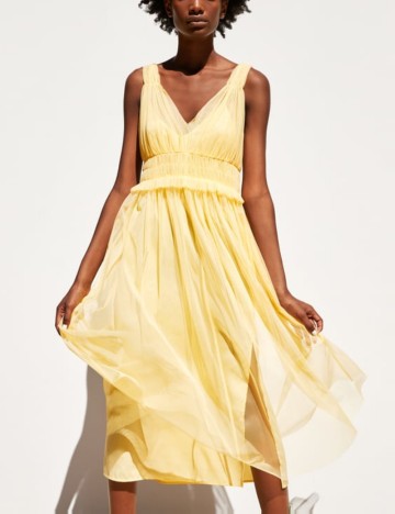 Rochie midi Zara, galben