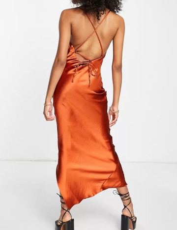 Rochie midi ASOS, cărămiziu
