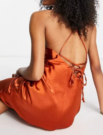 Rochie midi ASOS, cărămiziu