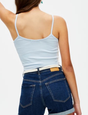 Top cu bretele subțiri Pull&Bear, albastru